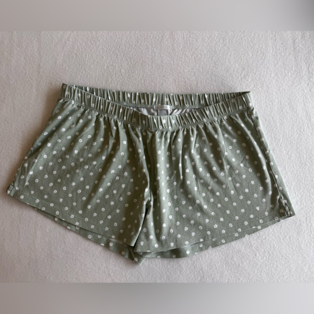 LAKE Polka Dot Sleep Shorts - Sage Green Size XXL EUC